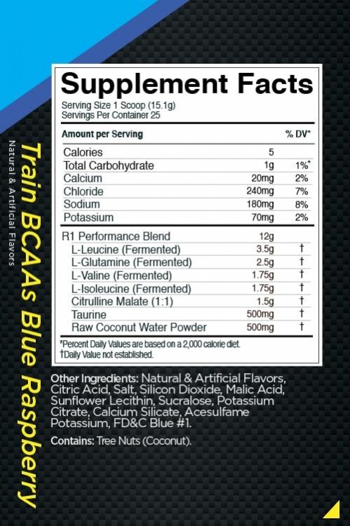 R1 Train BCAAs + Electrolytes,  450 gr.